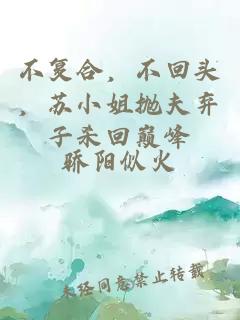 不復(fù)合，不回頭，蘇小姐拋夫棄子殺回巔峰