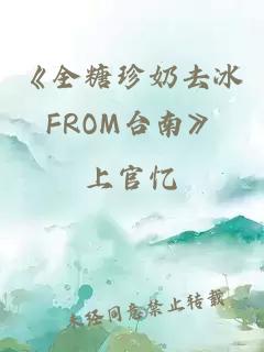 《全糖珍奶去冰FROM臺南》